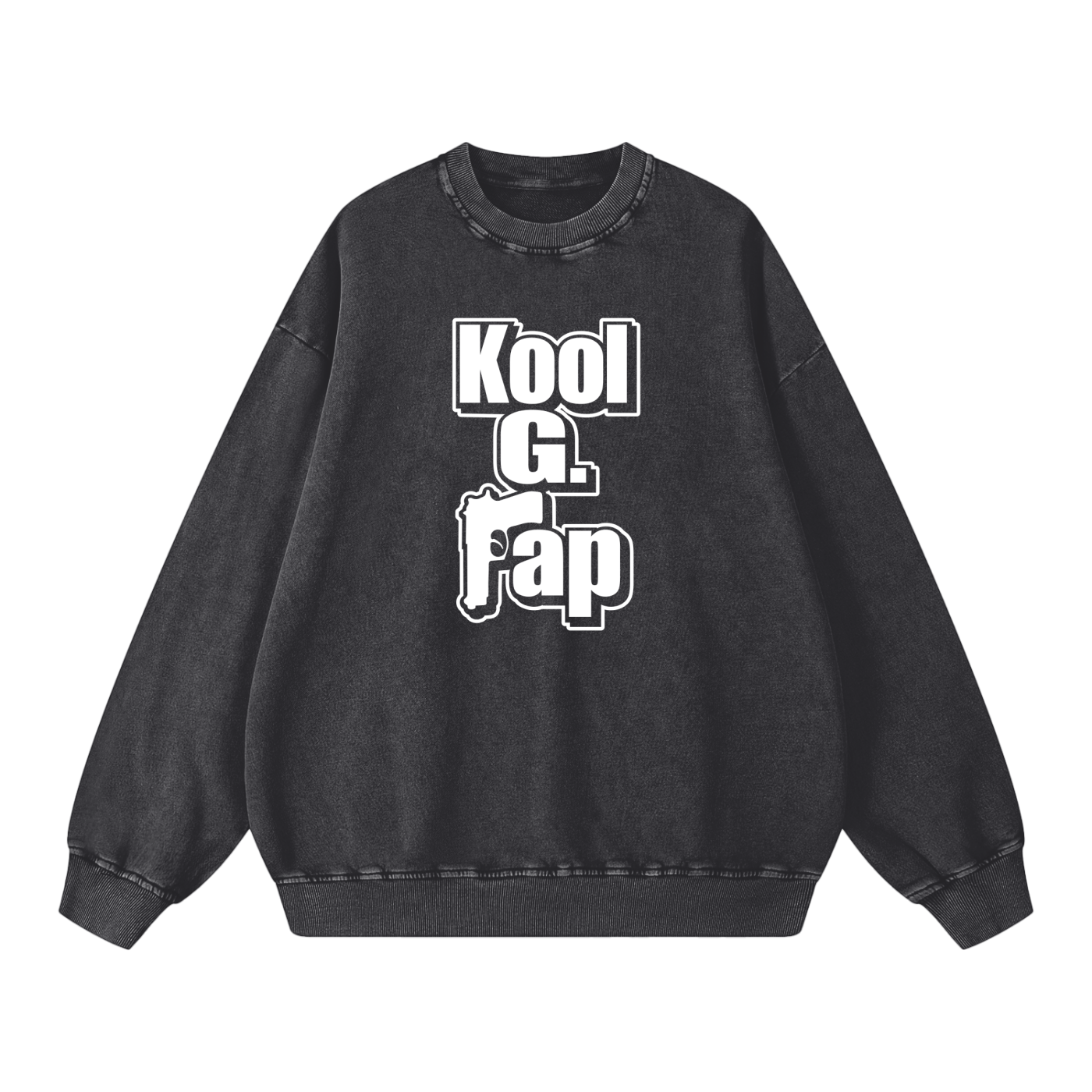 Kool G Rap OG Logo Snow Washed Oversized Sweatshirt