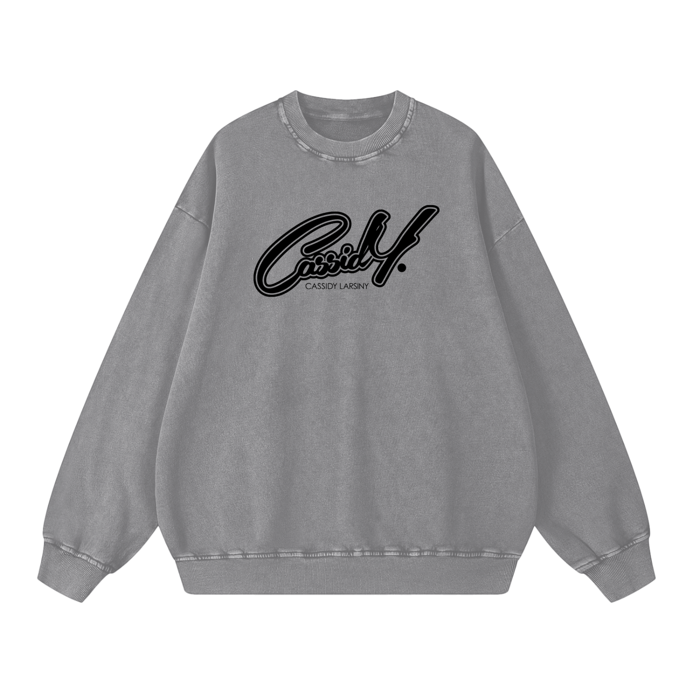 Cassidy Script Logo Snow Washed Oversized Sweatshirt