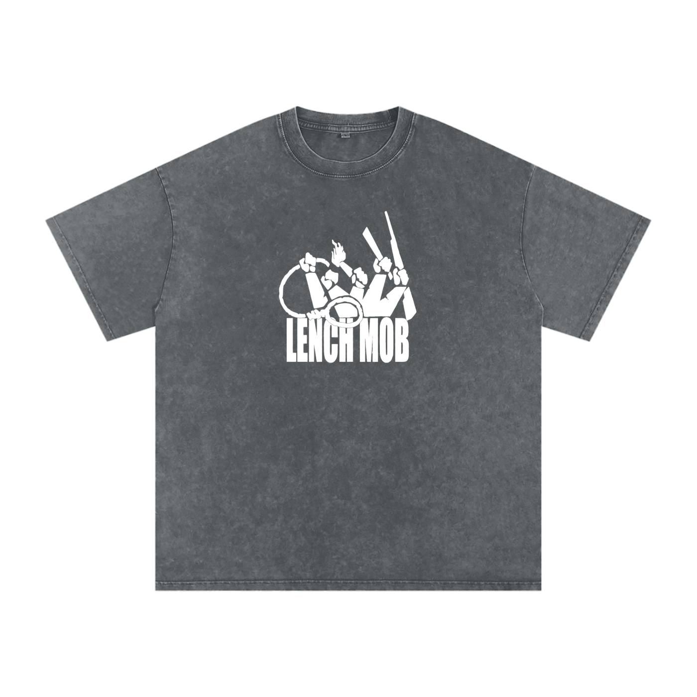Lench Mob Logo Snow Washed Oversized Cotton Tee