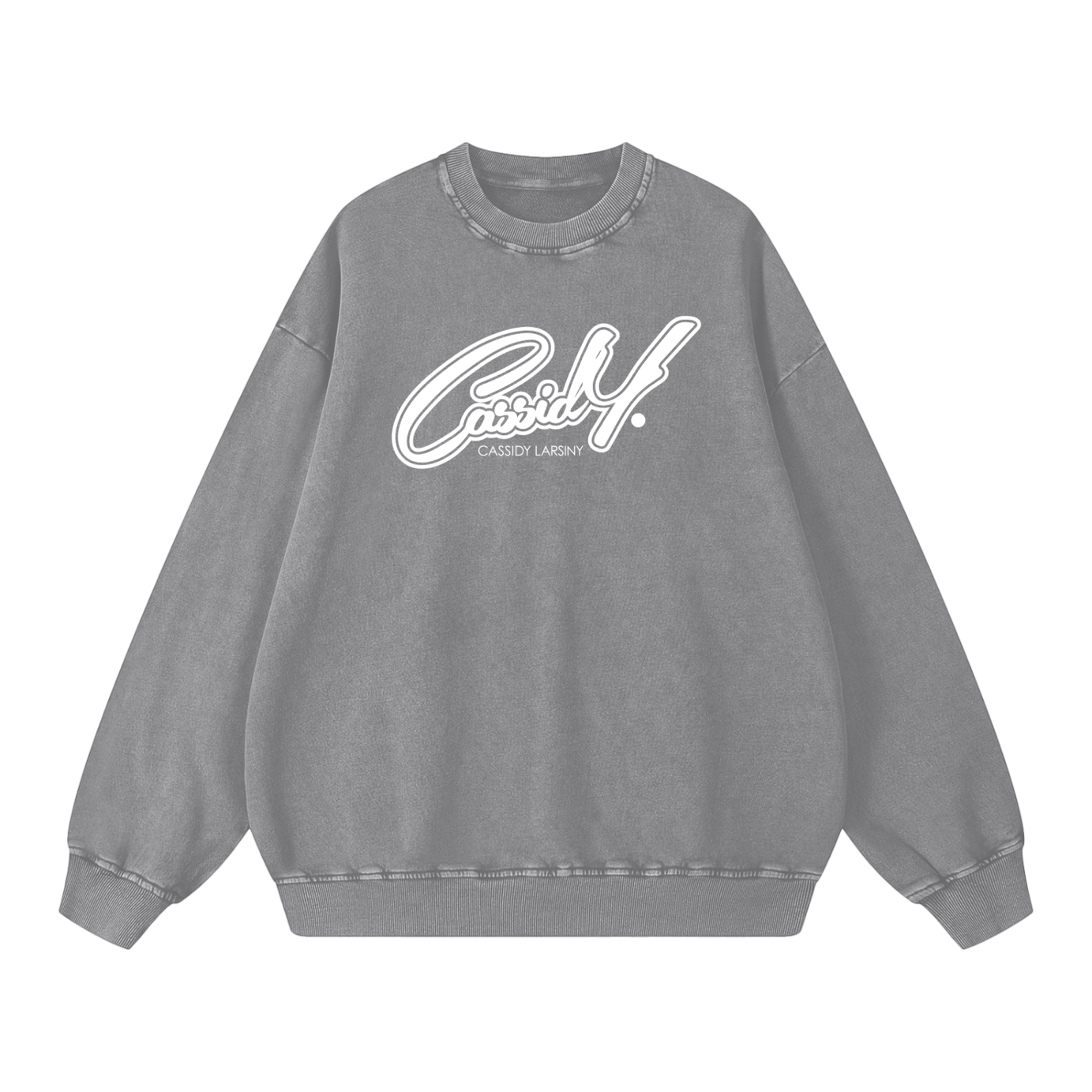 Cassidy Script Snow Washed Oversized Sweatshirt