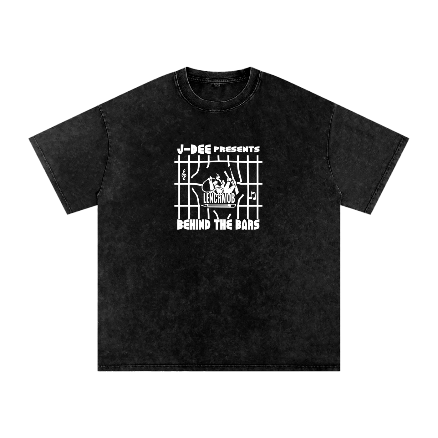 Lench Mob Behind the Bars Snow Washed Oversized Cotton Tee