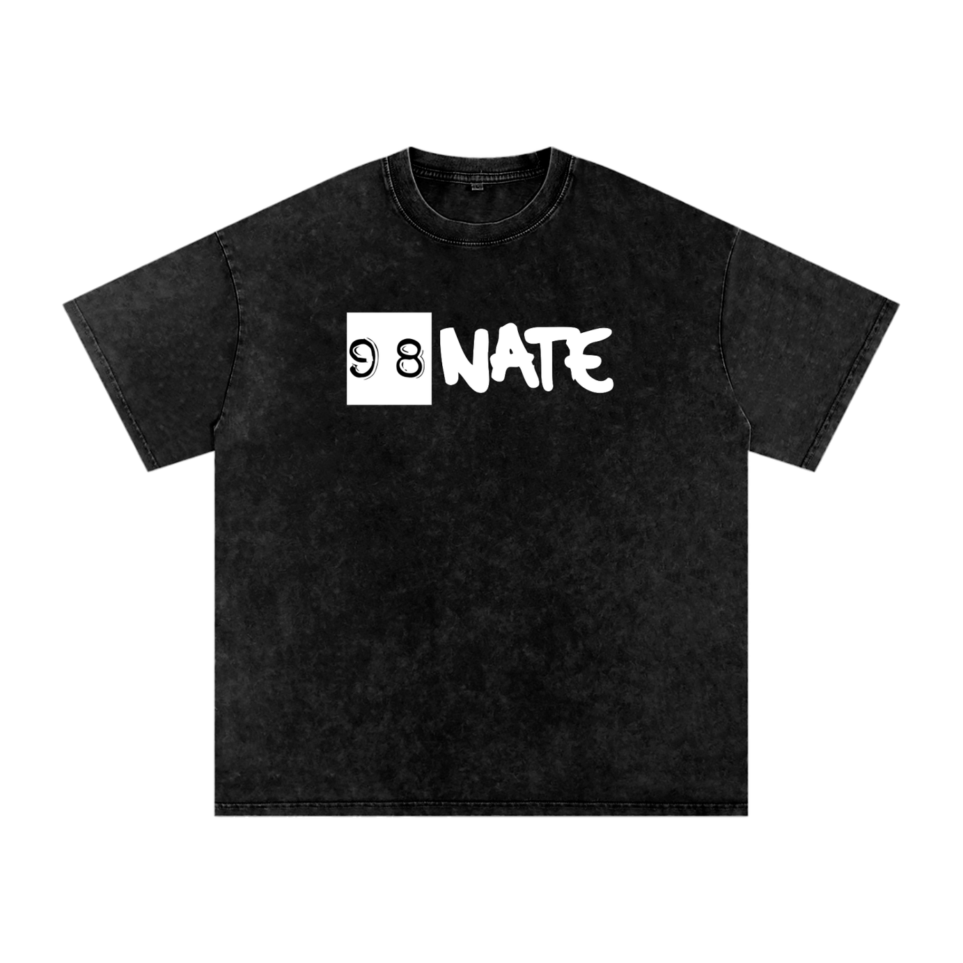 98 Nate Black Snow Washed Oversized Cotton Tee