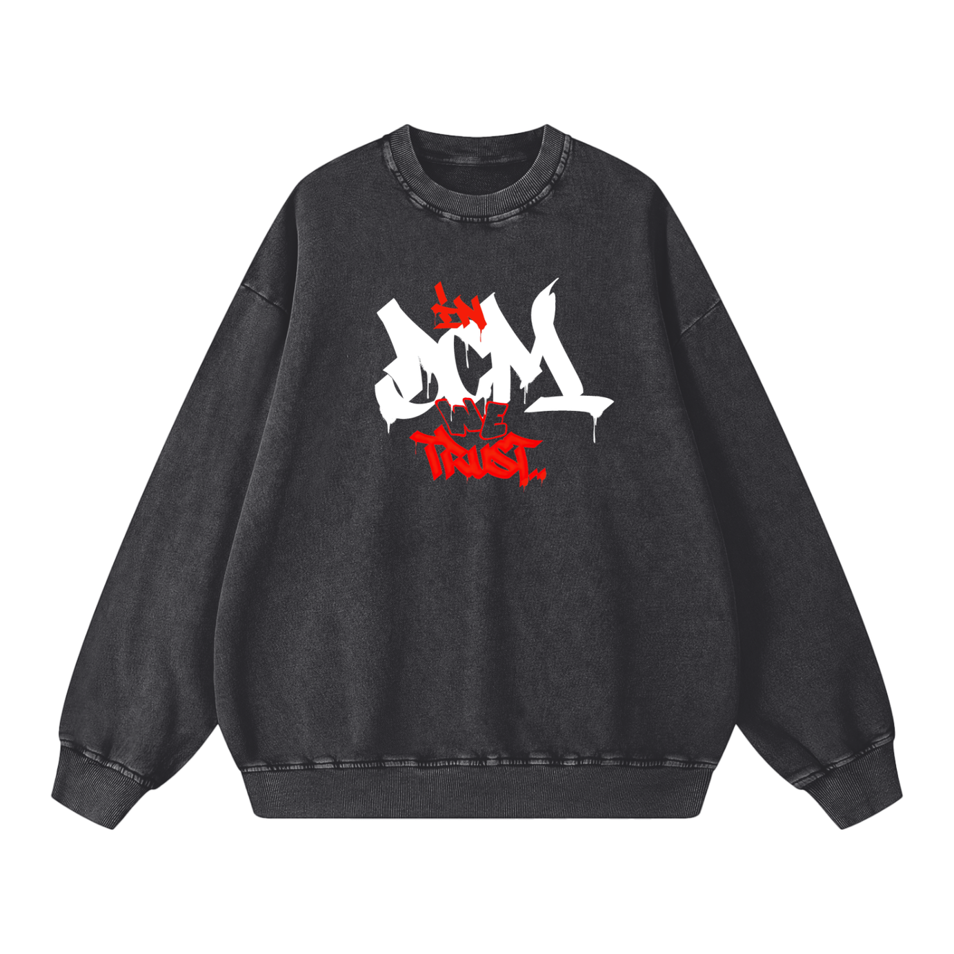 DCM Graffiti Snow Washed Black Sweatshirt