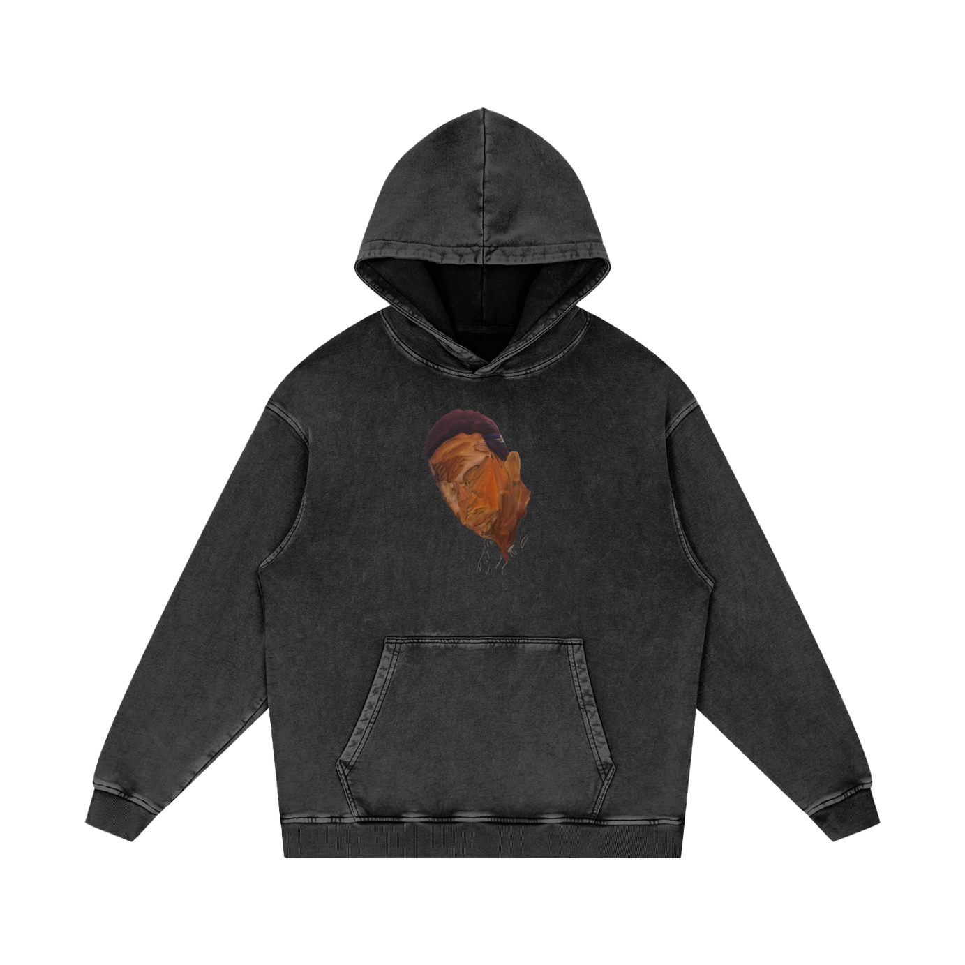 Ali Vegas Snow Washed Loose Cotton Hoodie