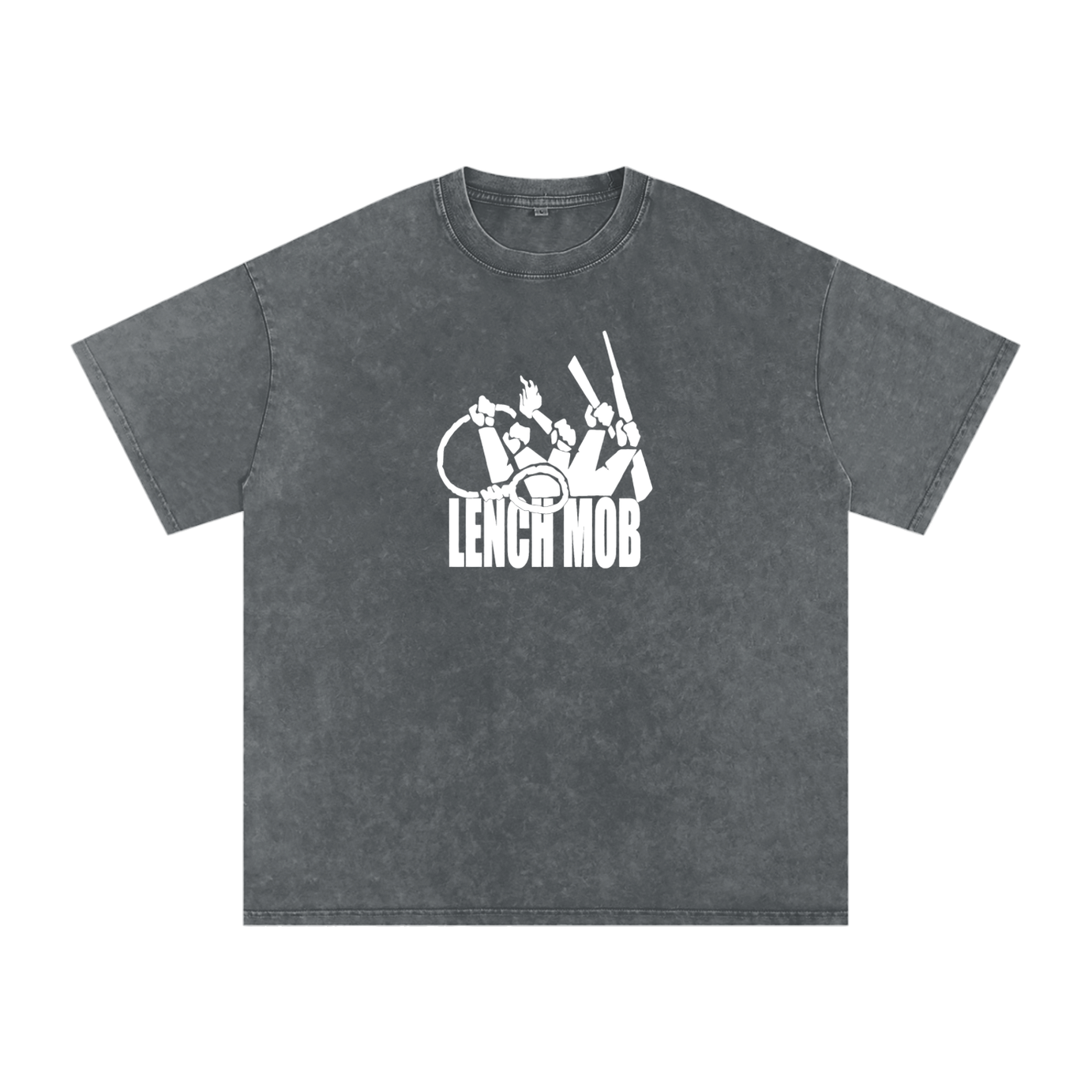 Lench Mob Logo Snow Washed Oversized Cotton Tee